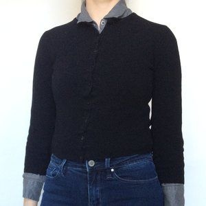 Benetton shrunken cardigan 3/4 sleeve felted wool